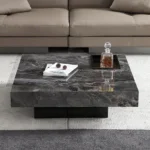 Nesting Coffee Table with Italian Veneer and Glass Top Side Table - Image 9
