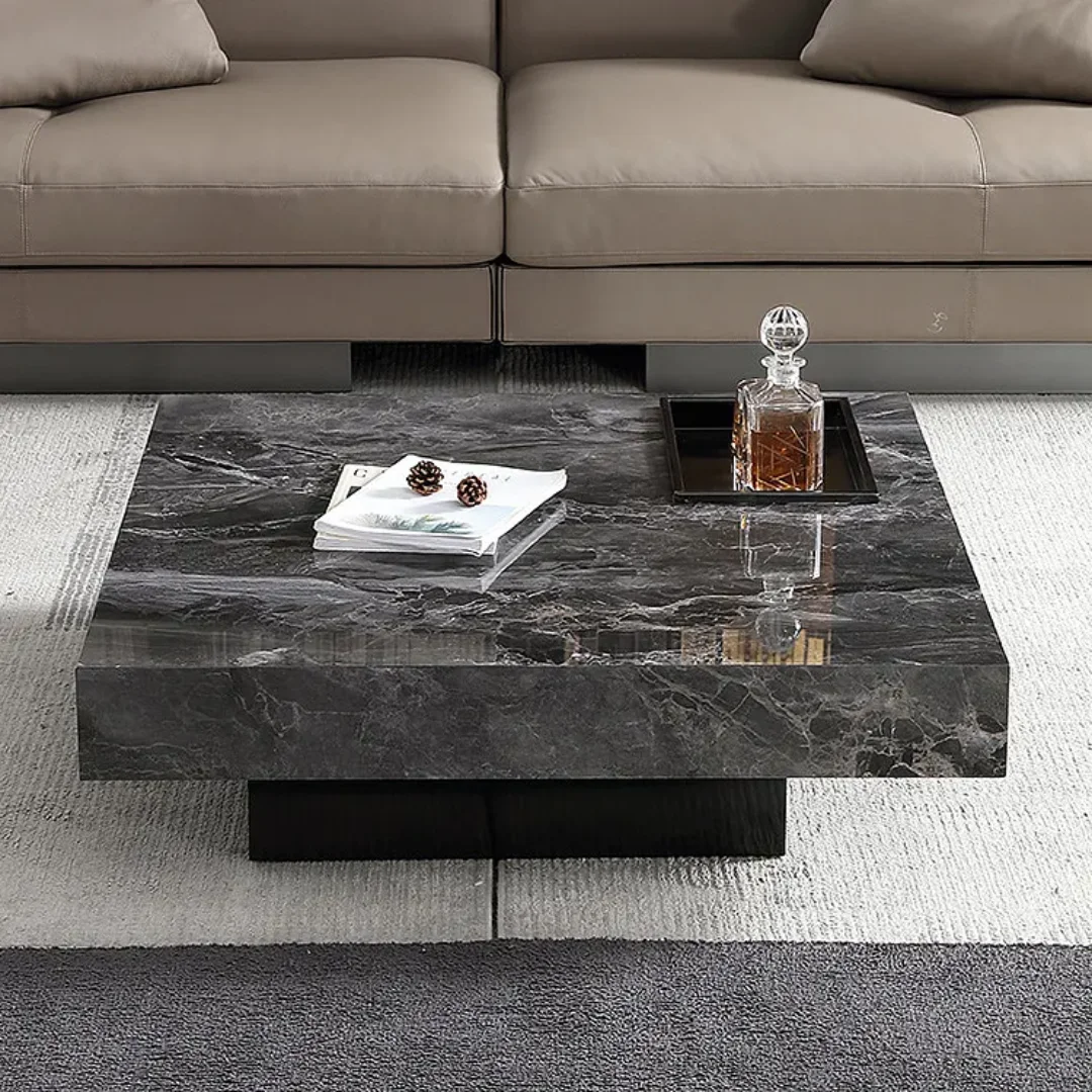 Nesting Coffee Table with Italian Veneer and Glass Top Side Table - Image 9