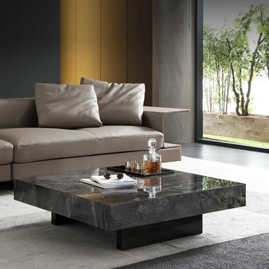 Nesting Coffee Table with Italian Veneer and Glass Top Side Table - Image 7