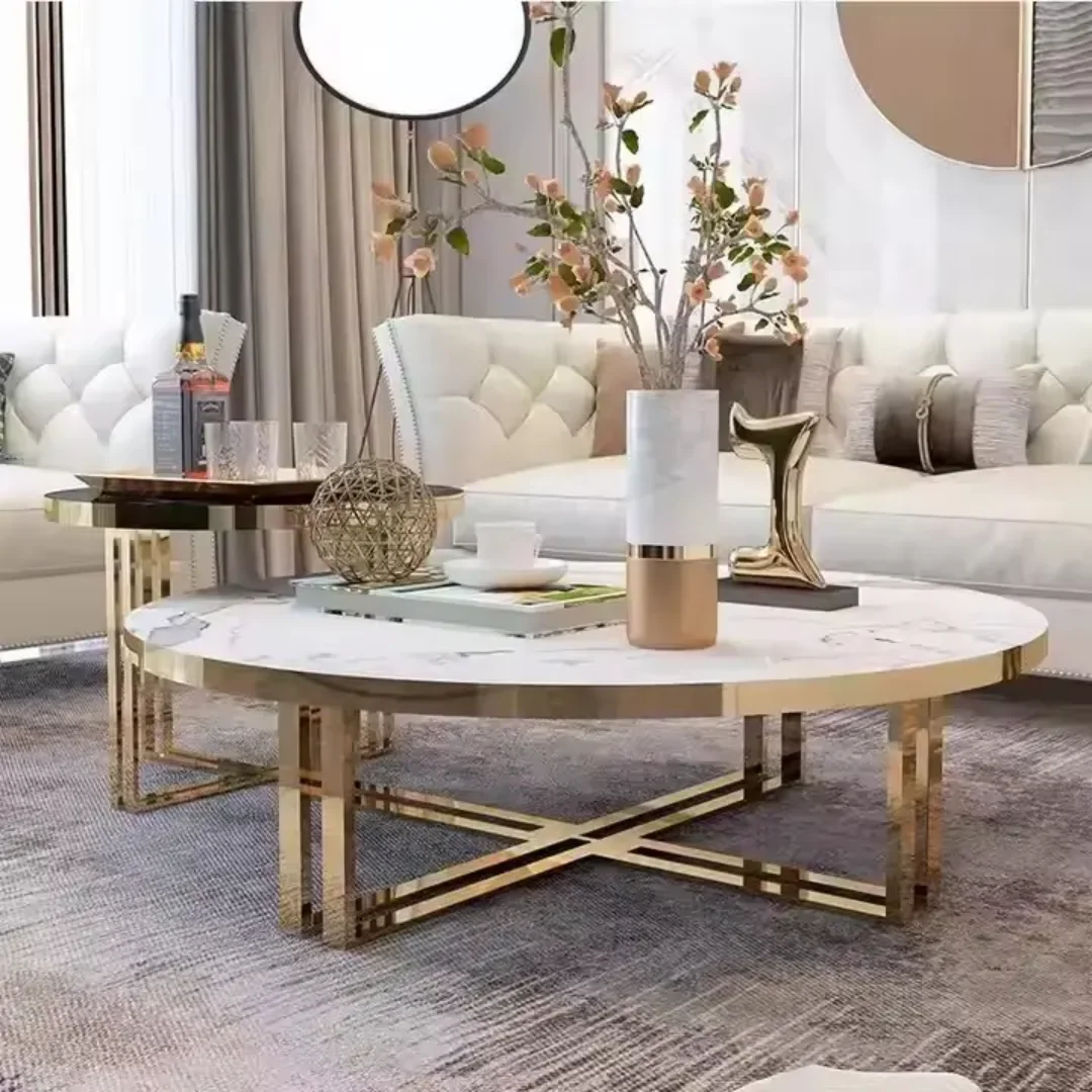 2025/05/1000152654.png Glenn Coffee Table Gold Stainless Steel base With Faux Marble Table Top - Image 1