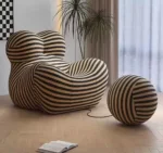 Gaetano Italian design up living room PU foam lazy comfortable Lounge Chair with ottoman ball hug | B&B Italia - Image 2