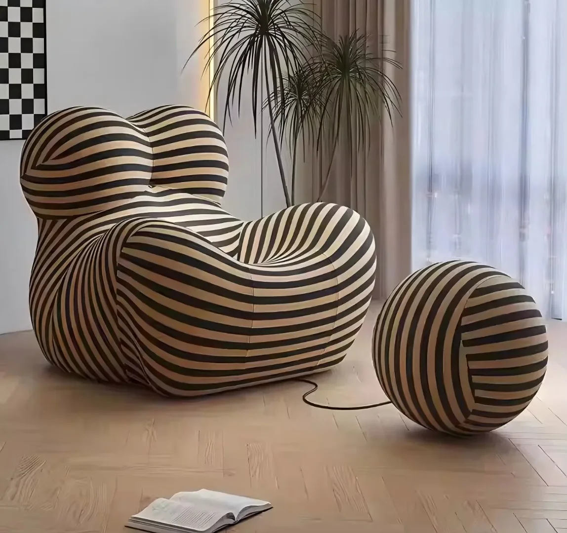Gaetano Italian design up living room PU foam lazy comfortable Lounge Chair with ottoman ball hug | B&B Italia - Image 2