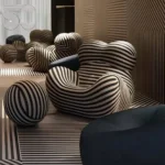 Gaetano Italian design up living room PU foam lazy comfortable Lounge Chair with ottoman ball hug | B&B Italia - Image 6