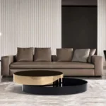 Crosby Luxxe Round Stacked Coffee Table Set (2-in-1) – Stainless Steel & Glass Elegance - Image 5