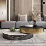 Crosby Luxxe Round Stacked Coffee Table Set (2-in-1) – Stainless Steel & Glass Elegance - Image 9