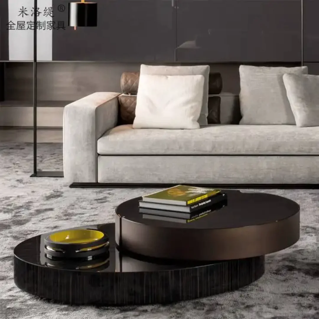 Crosby Luxxe Round Stacked Coffee Table Set (2-in-1) – Stainless Steel & Glass Elegance - Image 6