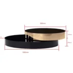 Crosby Luxxe Round Stacked Coffee Table Set (2-in-1) – Stainless Steel & Glass Elegance - Image 3