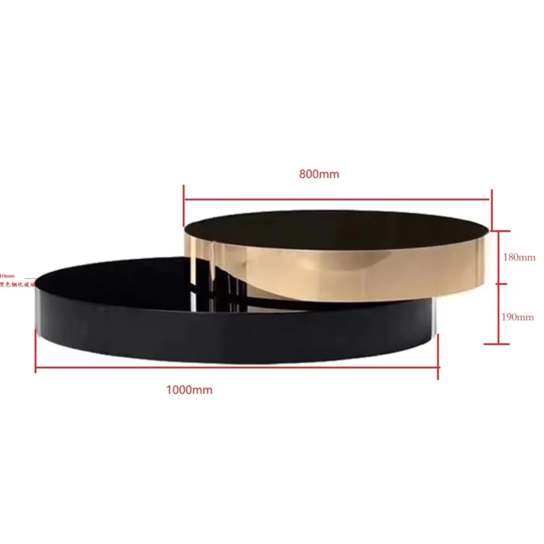 Crosby Luxxe Round Stacked Coffee Table Set (2-in-1) – Stainless Steel & Glass Elegance - Image 3