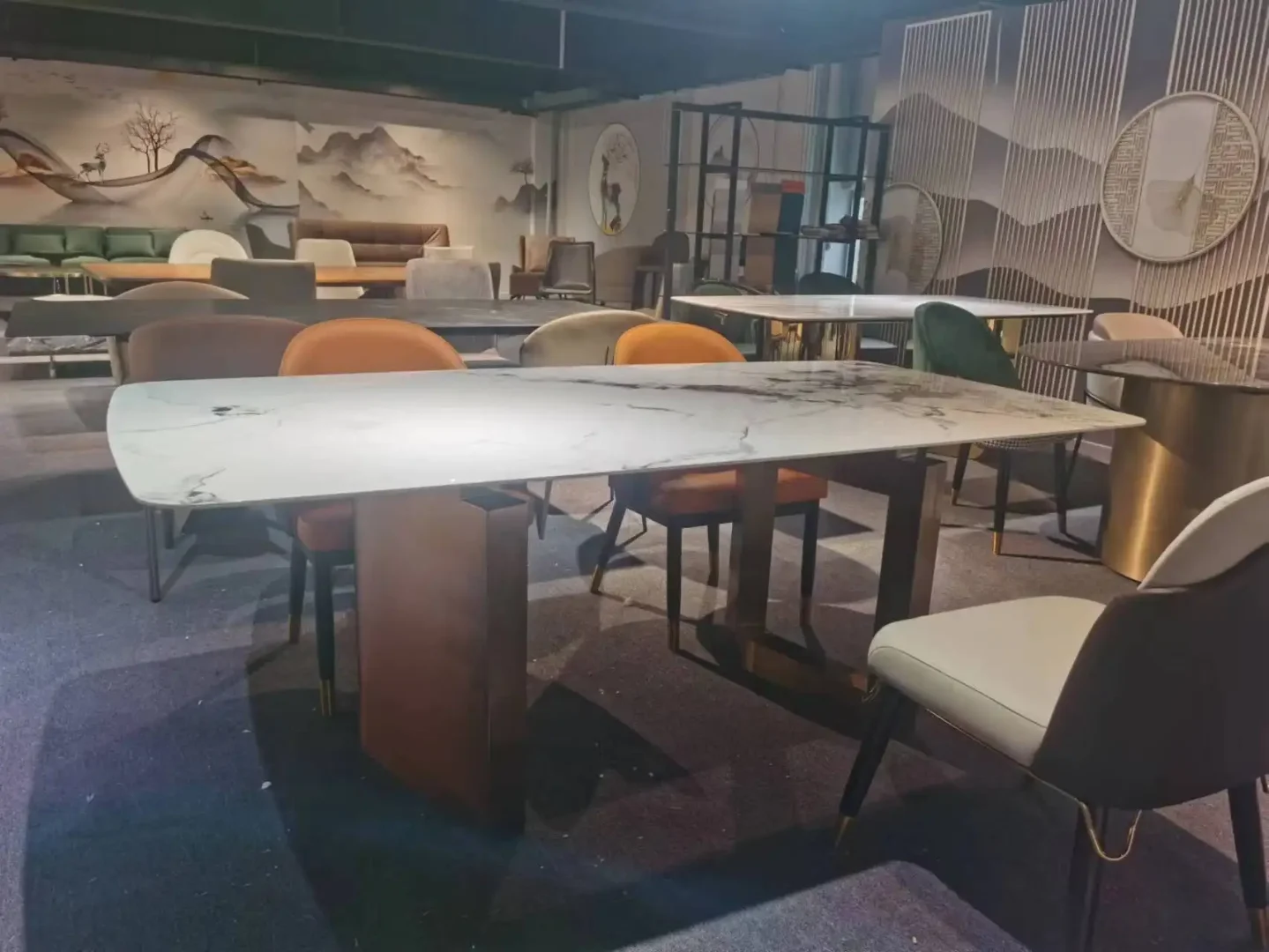 Gather 8-Seater Luxury Marble Dining Table – 220x112x76 cm | Stainless Steel Base | Premium Modern Design (8-seater) - Image 6