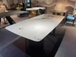 Gather 8-Seater Luxury Marble Dining Table – 220x112x76 cm | Stainless Steel Base | Premium Modern Design (8-seater) - Image 5
