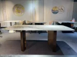 Gather 8-Seater Luxury Marble Dining Table – 220x112x76 cm | Stainless Steel Base | Premium Modern Design (8-seater) - Image 4