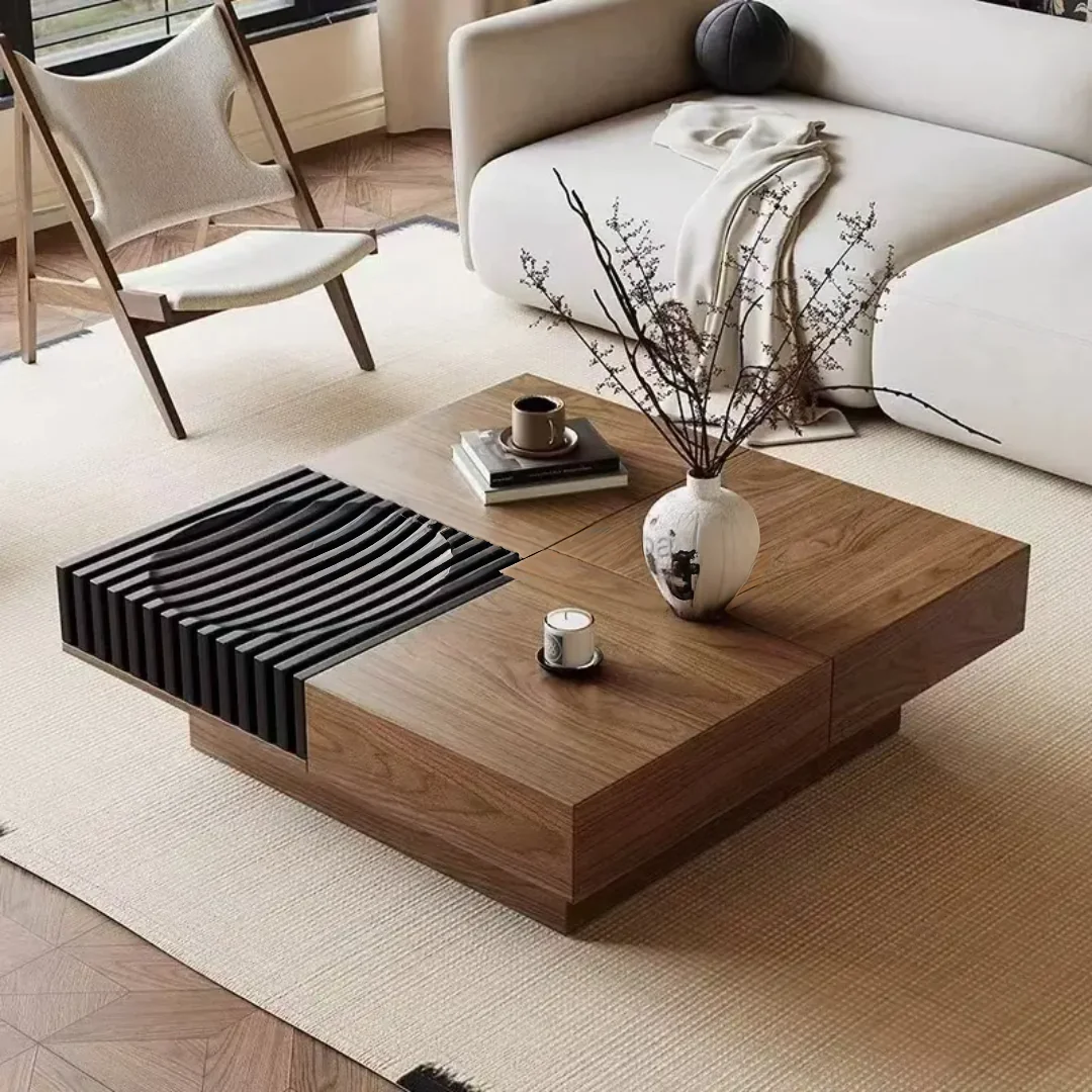 Palisades Square Contemporary Wooden Coffee Table - Image 5