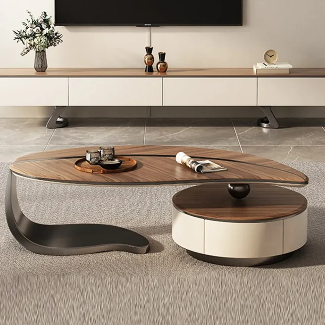 2025/05/1000154538.png Crosby Signature Coffee Table Set (Pair) | Eco-Friendly Wooden Tops with Stainless Steel Base - Image 1