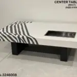 Chopard Minimalist Coffee Table Stainless Steel Base with High Gloss Laminated Top Wooden Table