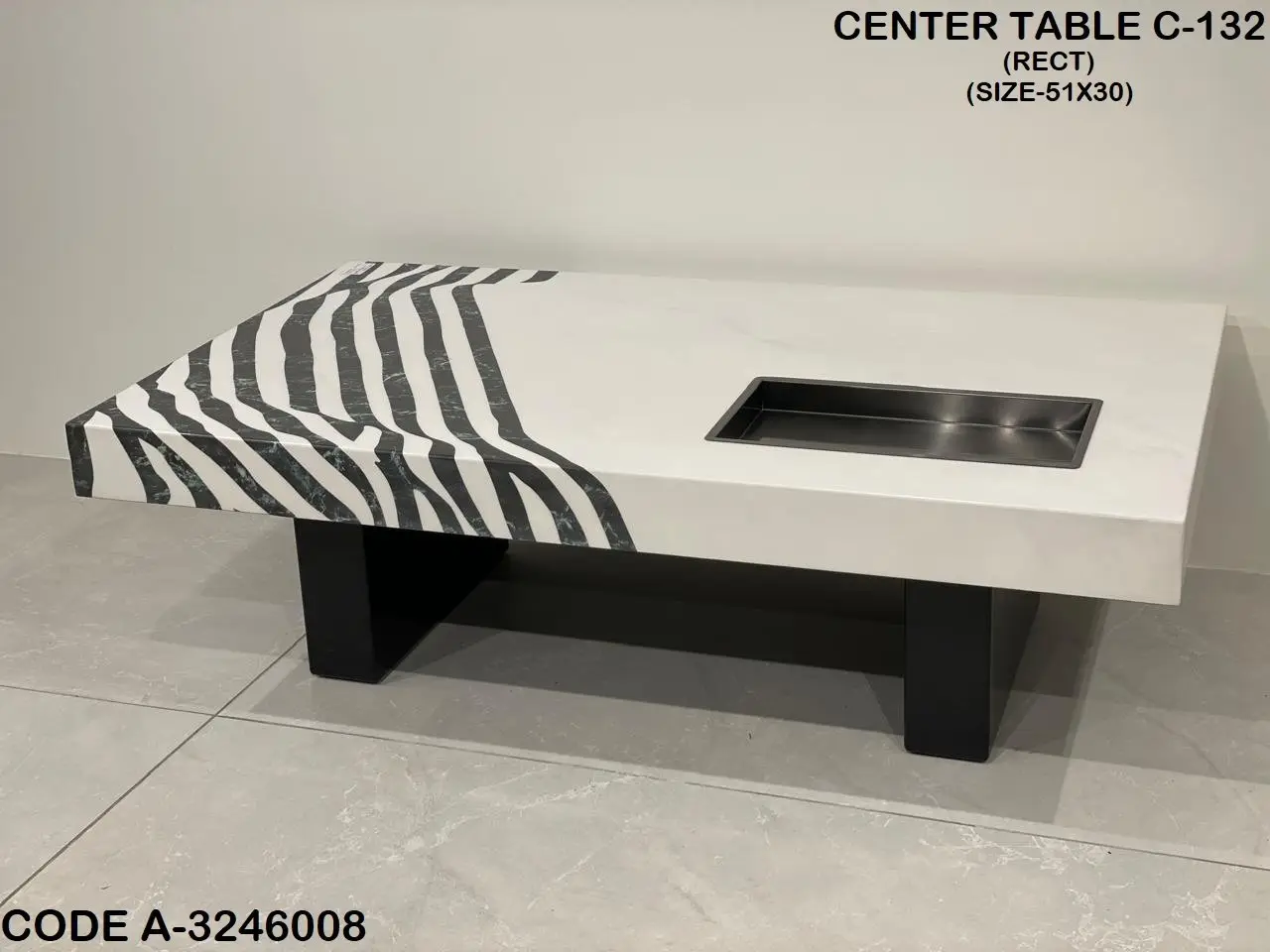 2025/05/1000154566.jpg Chopard Minimalist Coffee Table Stainless Steel Base with High Gloss Laminated Top Wooden Table - Image 1