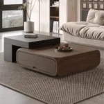 Astra Mid-Century Walnut wooden Coffee Table with Large Storage Drawer