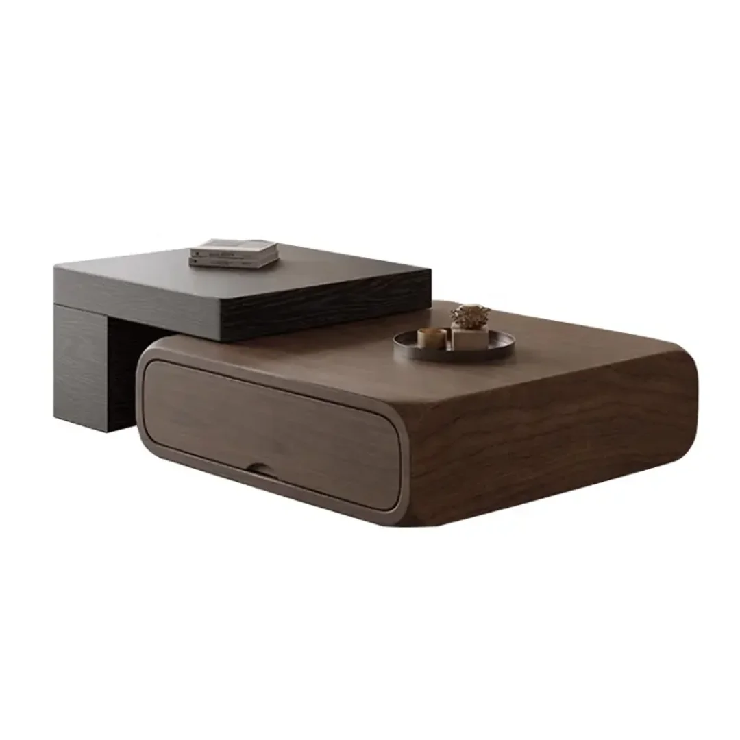 Astra Mid-Century Walnut wooden Coffee Table with Large Storage Drawer - Image 5