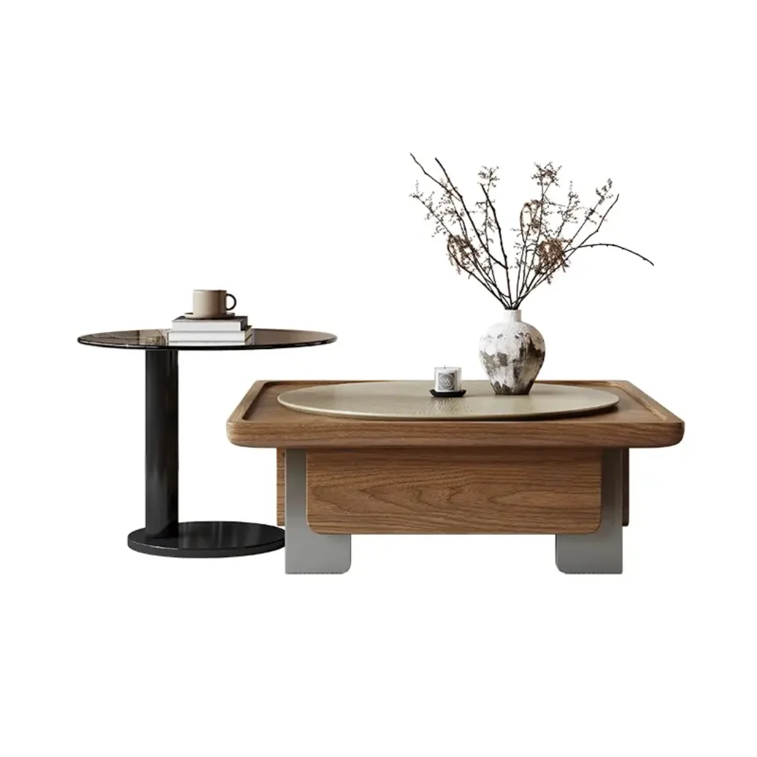 Modern Center Table Luxury Living Room Engineered Wood Base With Italian Veneer Top - Image 2