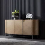 Zen Side Board Cabinet Bar Unit Metal Leg
