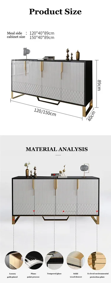 Galaxy Bar Unit High Gloss sideboard cabinet with Stainless Steel Base - Image 3