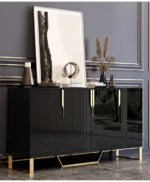 Galaxy Bar Unit High Gloss sideboard cabinet with Stainless Steel Base
