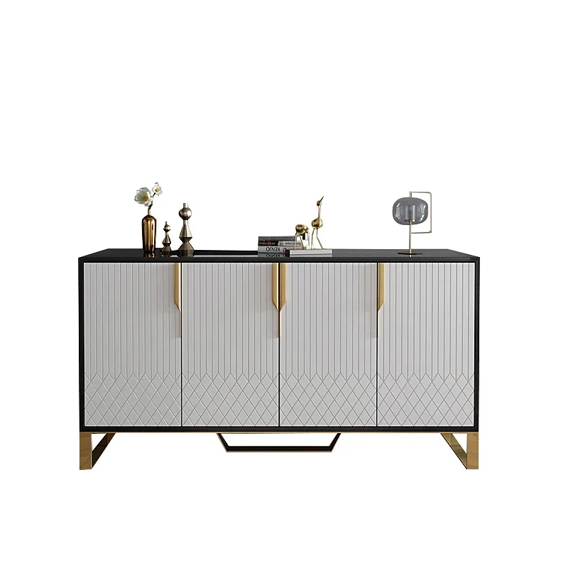 Galaxy Bar Unit High Gloss sideboard cabinet with Stainless Steel Base - Image 4