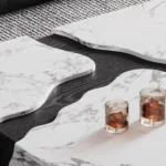 Jimmy Nordic Luxe Coffee Table Marble Slate wooden-black - Image 3