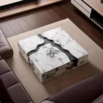 Jimmy Nordic Luxe Coffee Table Marble Slate wooden-black