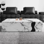 Jimmy Nordic Luxe Coffee Table Marble Slate wooden-black - Image 2