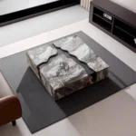 Jimmy Nordic Luxe Coffee Table Marble Slate wooden-black - Image 4