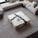 Jimmy Nordic Luxe Coffee Table Marble Slate wooden-black - Image 6
