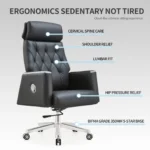 Crosby Executive Ergonomic Chair | Genuine Leather | Swivel Boss Chair - Image 2