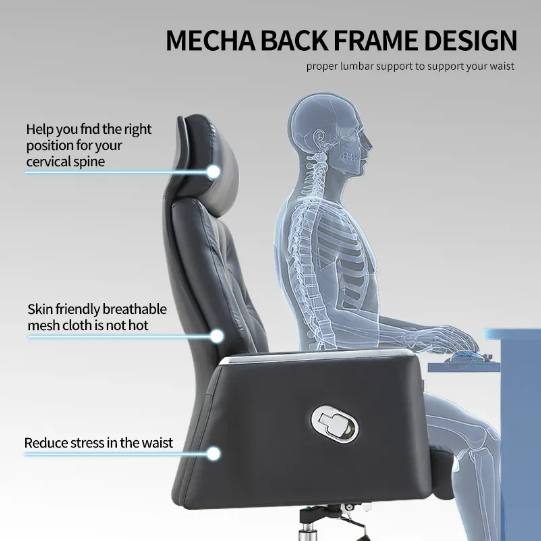Crosby Executive Ergonomic Chair | Genuine Leather | Swivel Boss Chair - Image 6