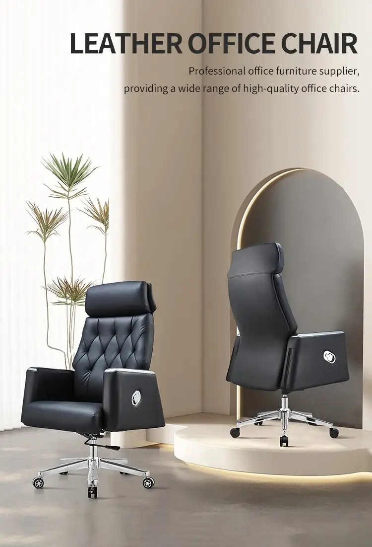2025/05/1000154980.jpg Crosby Executive Ergonomic Chair | Genuine Leather | Swivel Boss Chair - Image 1