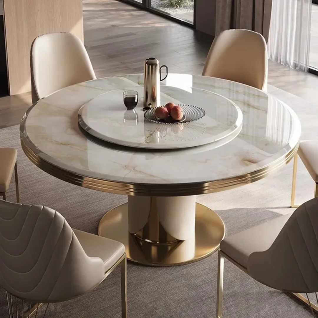 2025/05/1000155027.png Natelier 6-Seater Circular Marble Dining Table | White Natural Stone | Premium Villa Collection - Image 1