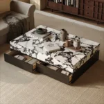 Yume Premium Rectangular Coffee Table | Marble Top | Villa Luxury - Image 6