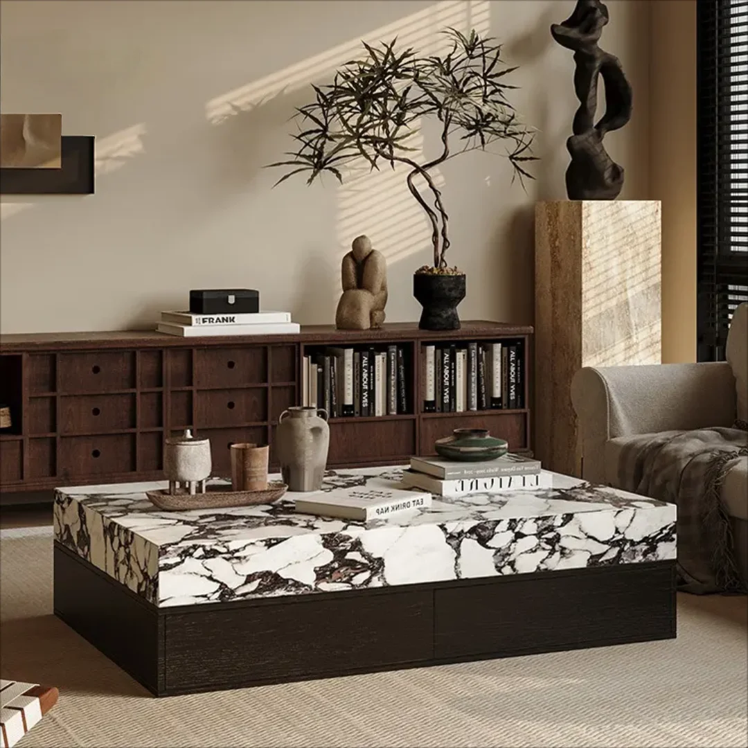 Yume Premium Rectangular Coffee Table | Marble Top | Villa Luxury - Image 5