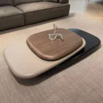 Wabi Sabi Collection Center Table Nordic Style Living Room Acrylic Engineered and Solid Wood - Image 8