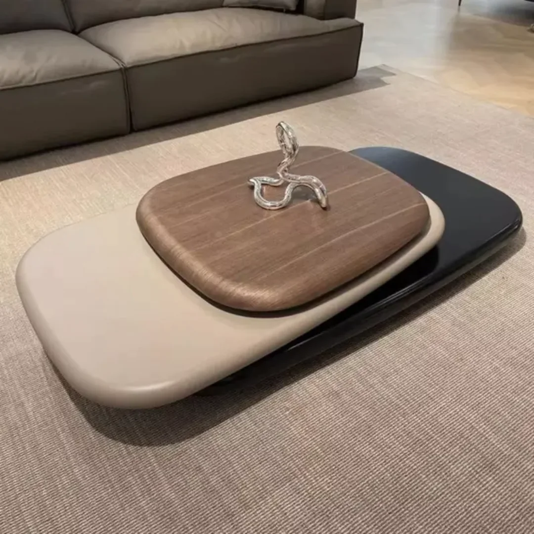Wabi Sabi Collection Center Table Nordic Style Living Room Acrylic Engineered and Solid Wood - Image 8