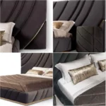 Beauty Italian bed luxury bedroom set furniture master bedroom - Image 4