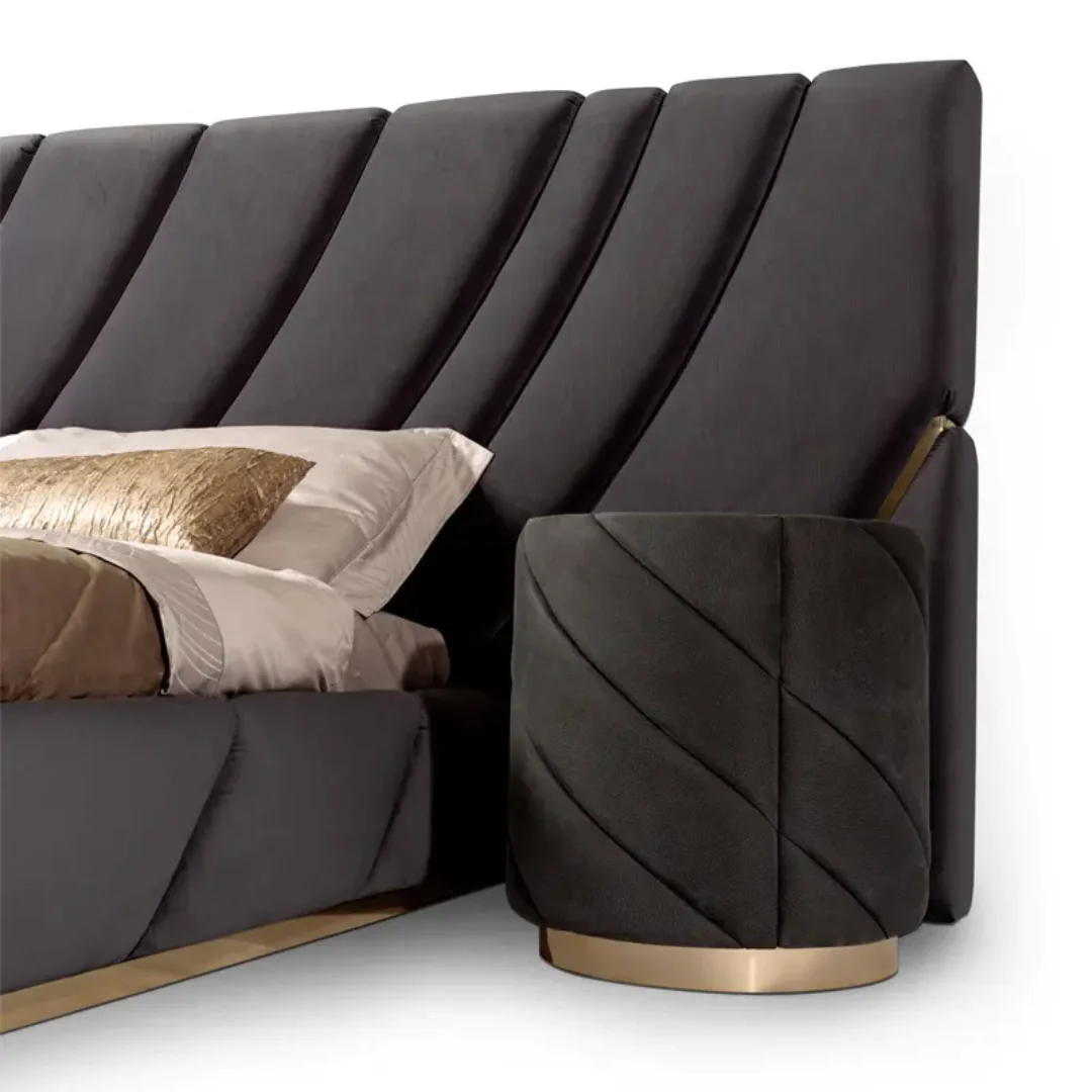 Beauty Italian bed luxury bedroom set furniture master bedroom - Image 3