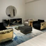 Eden Luxury Italian Modern Gold Finish Wood Sideboard Chester Storage Living Room Cabinets - Image 7