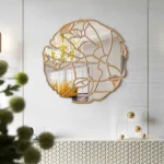 Modern Design Round Mirror with Gold Finish - Image 3