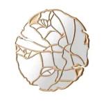 Modern Design Round Mirror with Gold Finish - Image 2