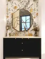 Modern Design Round Mirror with Gold Finish - Image 7