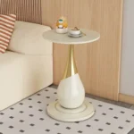 Luxurious Stainless Steel Marble End Table: A Blend of Elegance and Durability