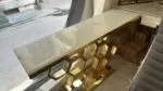 Honeycomb Gold Stainless Steel and Console Table - Contemporary Elegance for Modern Homes