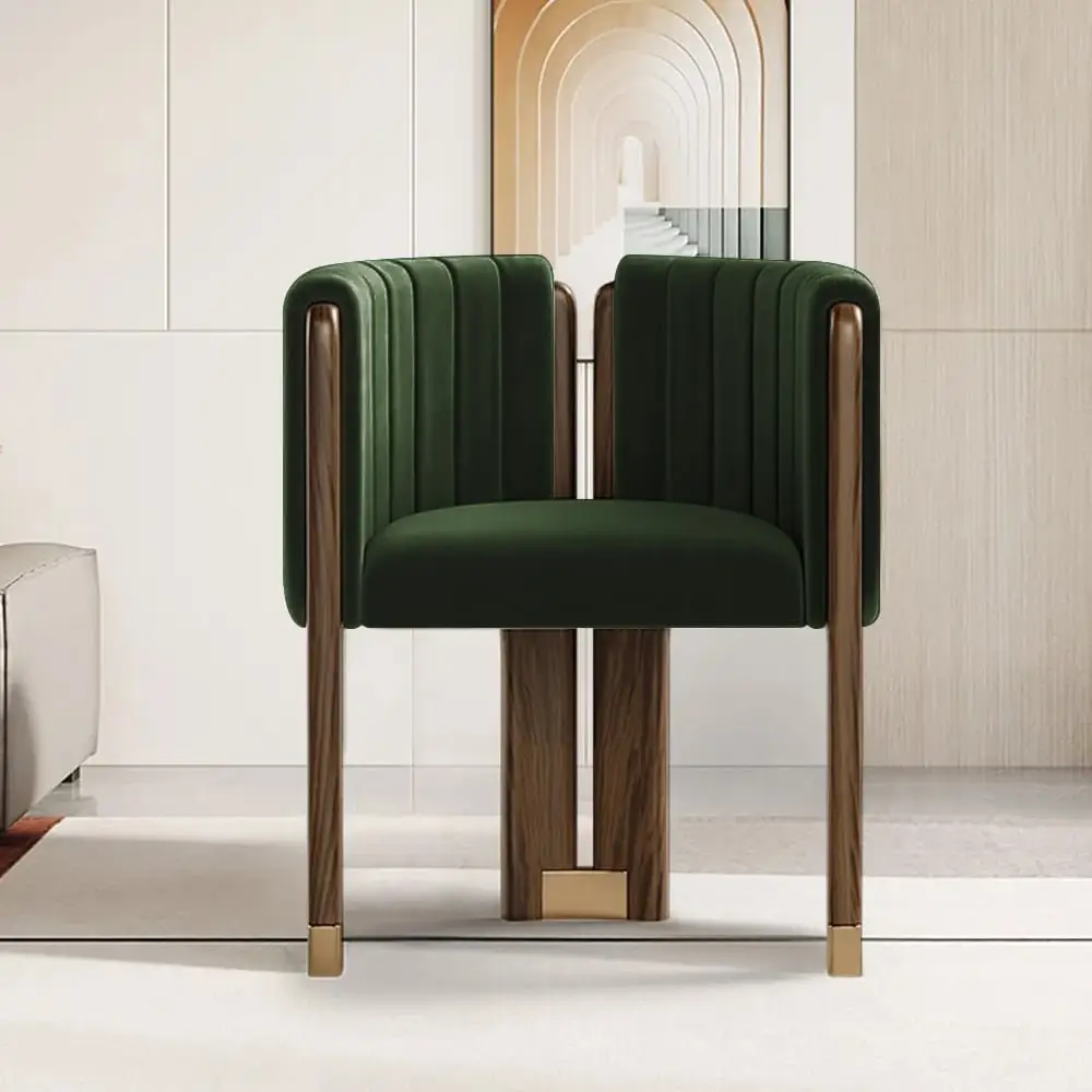 Crosby Casa Mid-Century Modern Luxury with Casa: A Sculptural, Comfort-Infused Chair in Golden & Green - Image 1