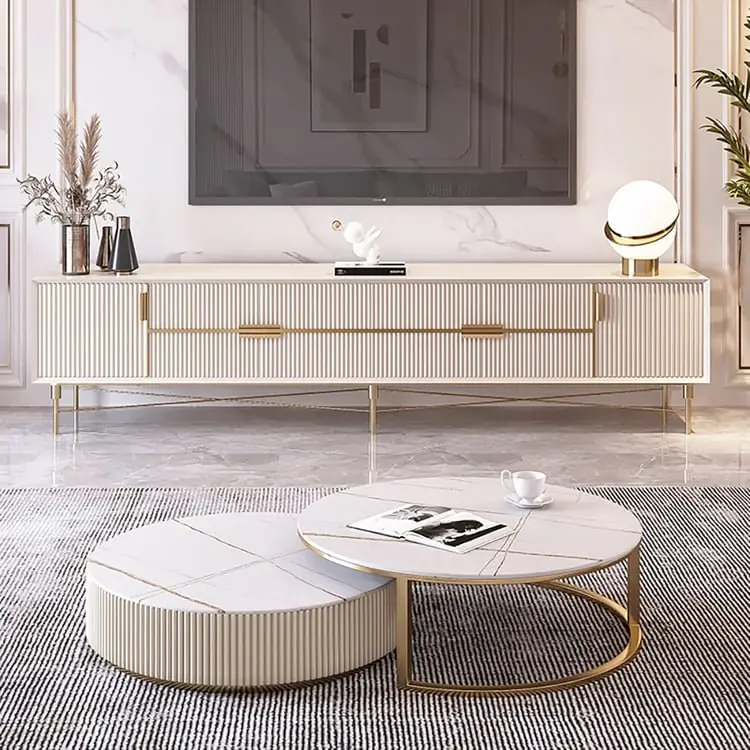 Crator Luxury Off-White Ribbed Front TV Cabinet | Best Seller - Luxurious & Multi-Functional Cabinet for Modern Homes - Image 11