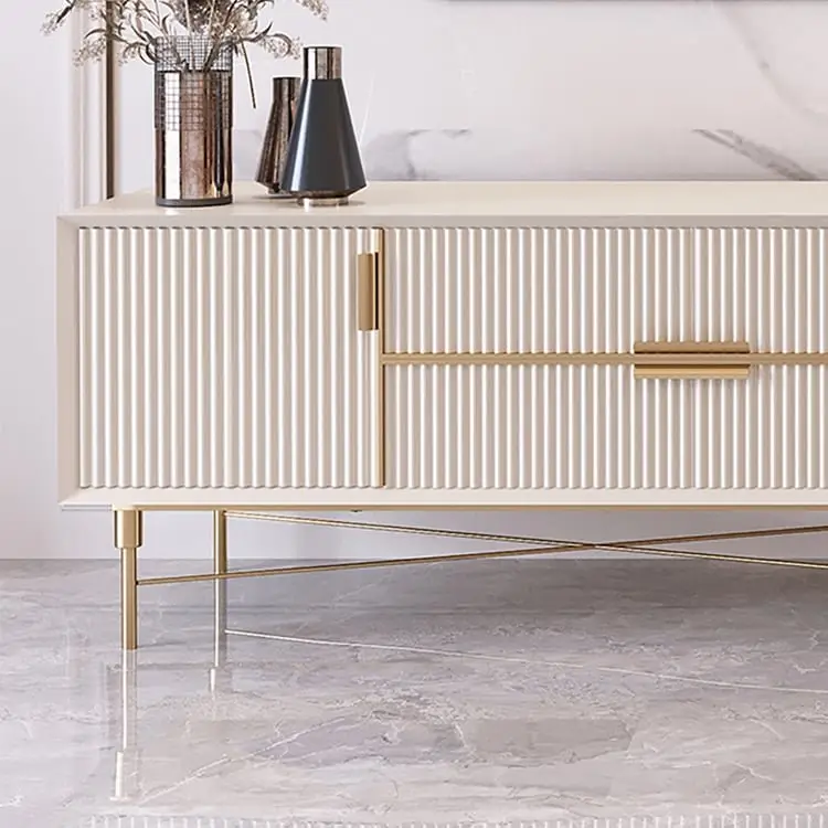 Crator Luxury Off-White Ribbed Front TV Cabinet | Best Seller - Luxurious & Multi-Functional Cabinet for Modern Homes - Image 15